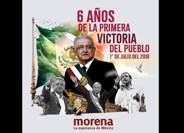 “¡Sonrían, hay 4T para rato!”: Morena y Sheinbaum recuerdan triunfo de AMLO en 2018