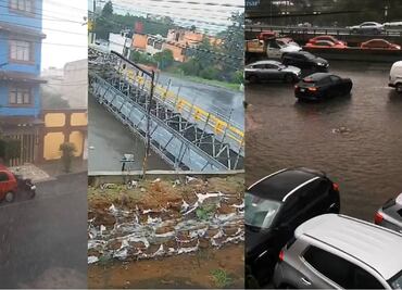 VIDEOS: Fuertes lluvias con granizo afectan colonias de Naucalpan; hay encharcamientos y caída de árboles