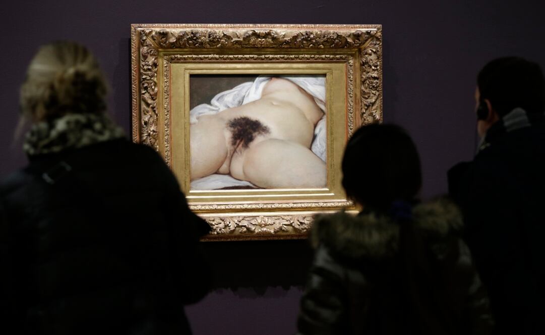 Imagen donde se ve la obra "El origen del mundo", de Gustave Courbet. Foto: REUTERS/Philippe Wojazer, archivo