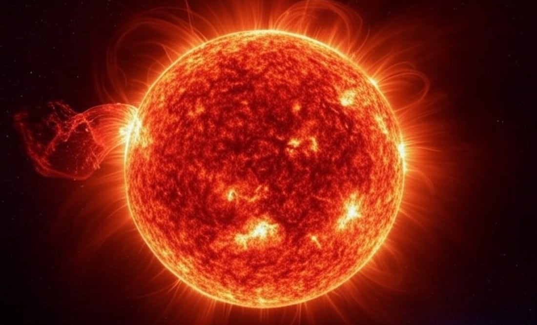 En los últimos días, la atención de científicos y entusiastas del espacio se ha centrado en una nueva y poderosa mancha solar. Foto IA