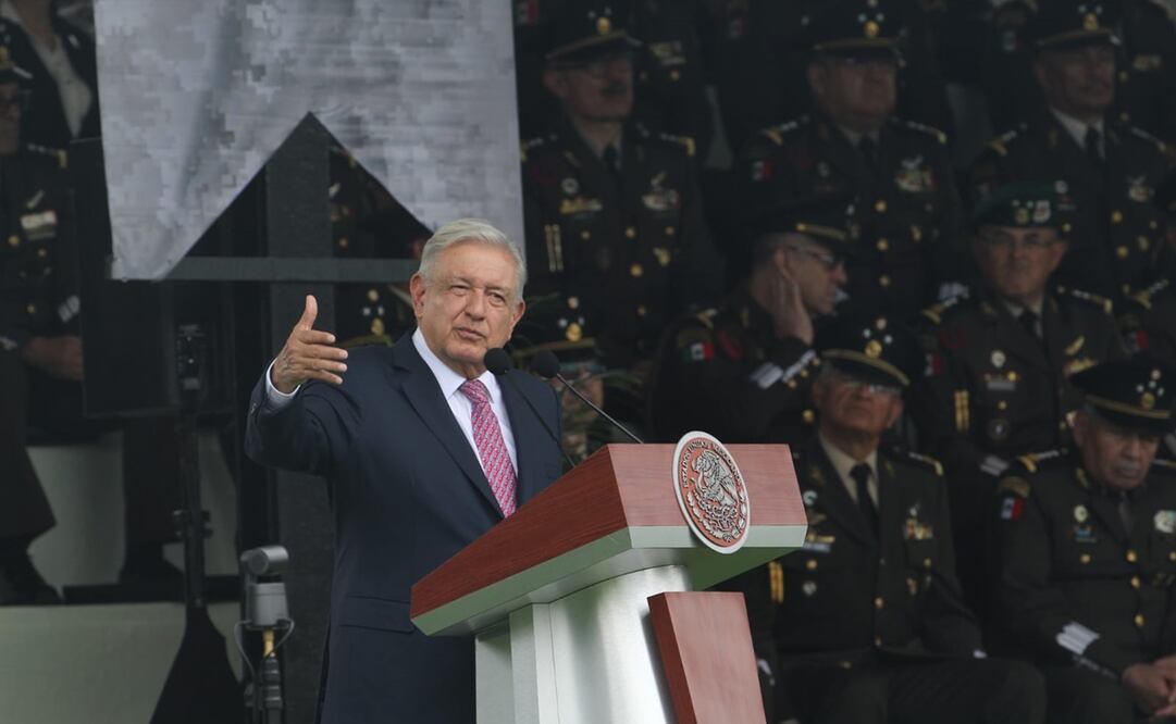 López Obrador conmemoró en Campo Marte los 5 años de la creación de la Guardia Nacional. Foto: Francisco Rodríguez / EL UNIVERSAL