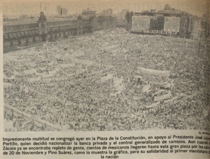 “Gracias fuerzas populares”: Cuando el presidente López Portillo convocó a una marcha para celebrar su gestión, en 1982