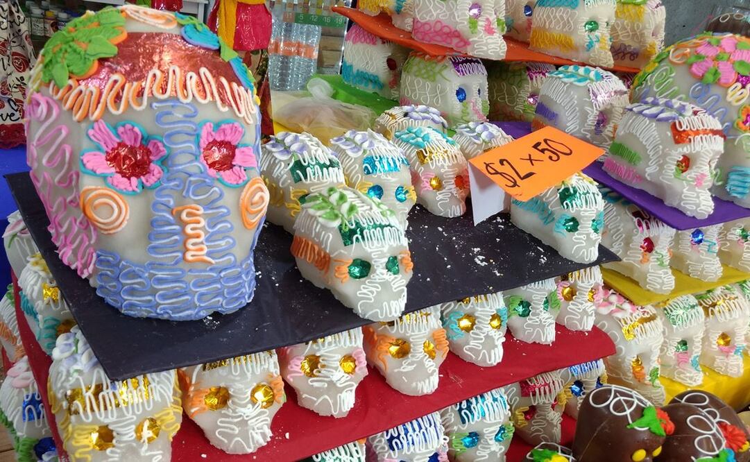 Las calaveritas de azúcar se producen en el Estado de México, Tlaxcala, Michoacán y CDMX / Foto: Raquel del Castillo 