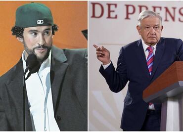 Grupo Frontera y Bad Bunny, la recomendación "tumbada" de AMLO en la mañanera