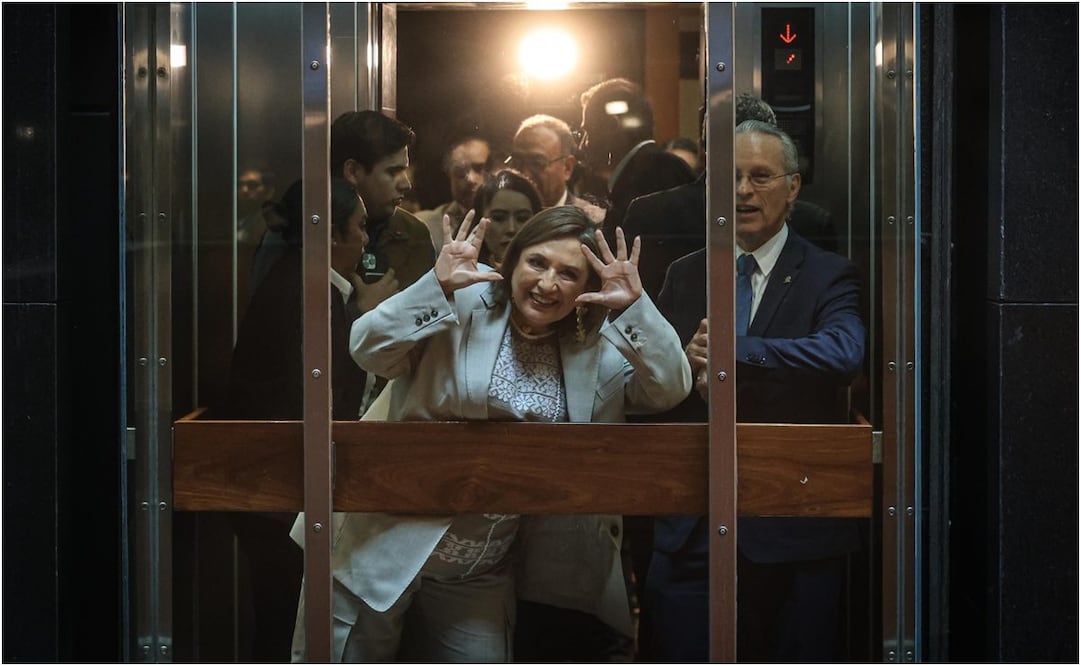 Xóchitl Gálvez a su salida del evento con empresarios de la Coparmex. Foto: Gabriel Pano/ EL UNIVERSAL