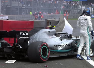 Bottas podría quedar fuera del GP de México tras sufrir accidente