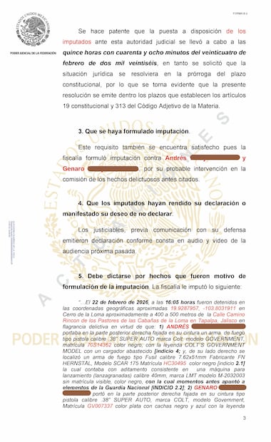 Orden de aprehensión contra escoltas de El Mencho