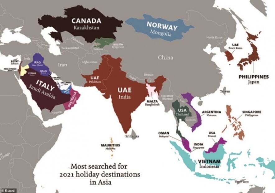Los lugares más buscados para viajar en 2021