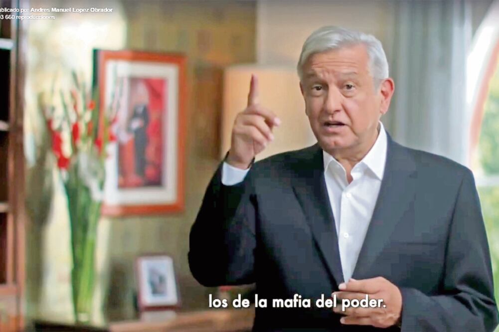 El presidente de Morena, Andrés Manuel López Obrador, publicó en Facebook: “Este mensaje fue censurado por el TEPJF por órdenes de EPN [Enrique Peña Nieto]. Ayuda a difundirlo en redes sociales” (IMAGEN TOMADA DE FACEBOOK)