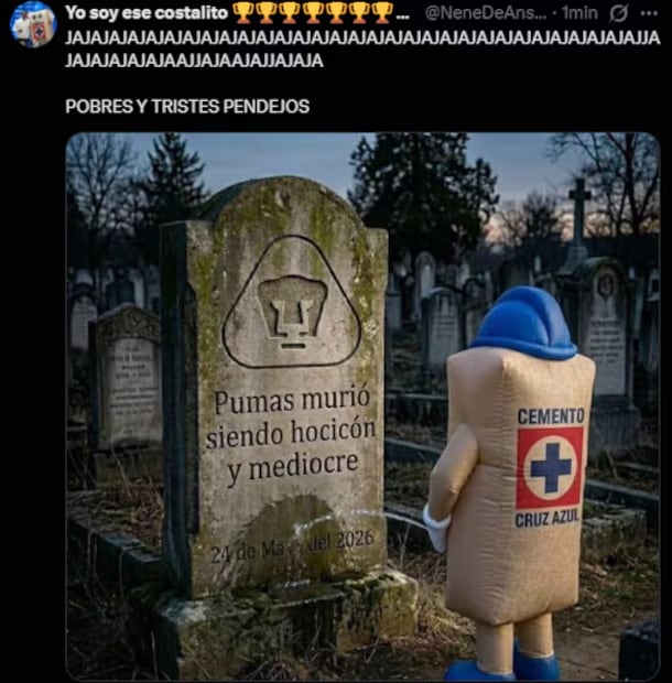 Memes sobre el enfrentamiento de Pumas VS Columbus Crew.
Imagen: X