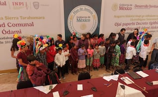 Sheinbaum promete más seguridad en Chihuahua, Sinaloa y Durango; restituye 3 mil hectáreas de tierra a pueblos indígenas