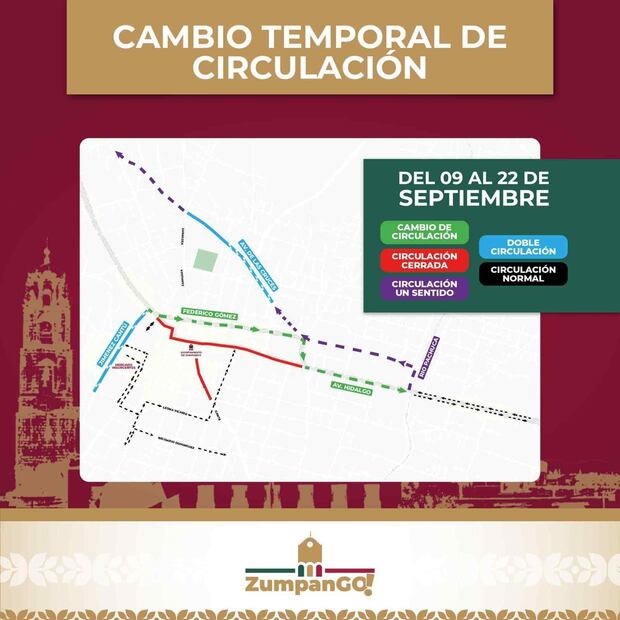 El centro de Zumpango ya se encuentra adornado con iluminación alusiva a las fiestas patrias por el 204 aniversario de la Independencia de México. Foto: Especial