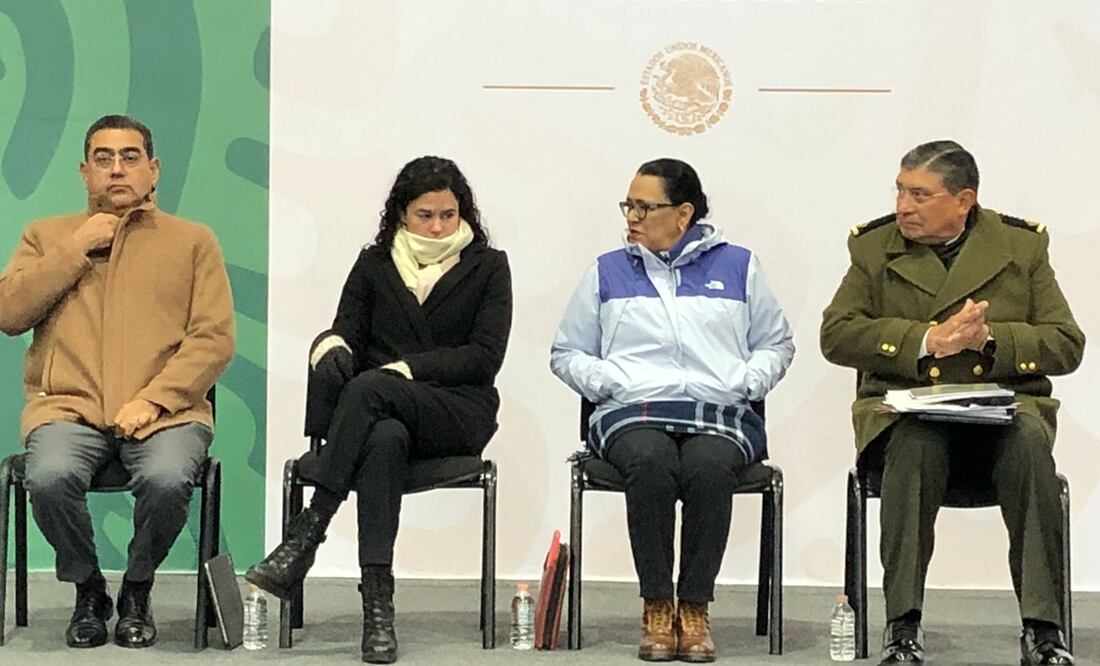 Fría mañanera de AMLO en Puebla. Foto: Alberto Morales / EL UNIVERSAL