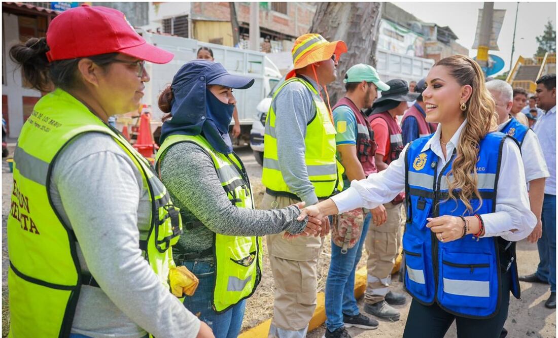 Evelyn Salgado encabeza Programa de Bacheo en Chilpancingo, Guerrero este 8 de noviembre de 2024. Foto: Especial
