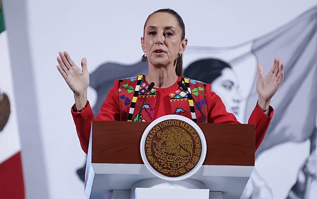 Claudia Sheinbaum en la mañanera del 11 de abril de 2025. Foto: Fernanda Rojas/EL UNIVERSAL