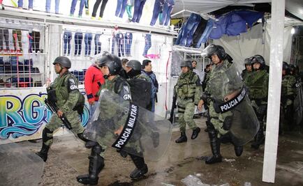 Llega Guardia Nacional a zona de mega tianguis en Puebla
