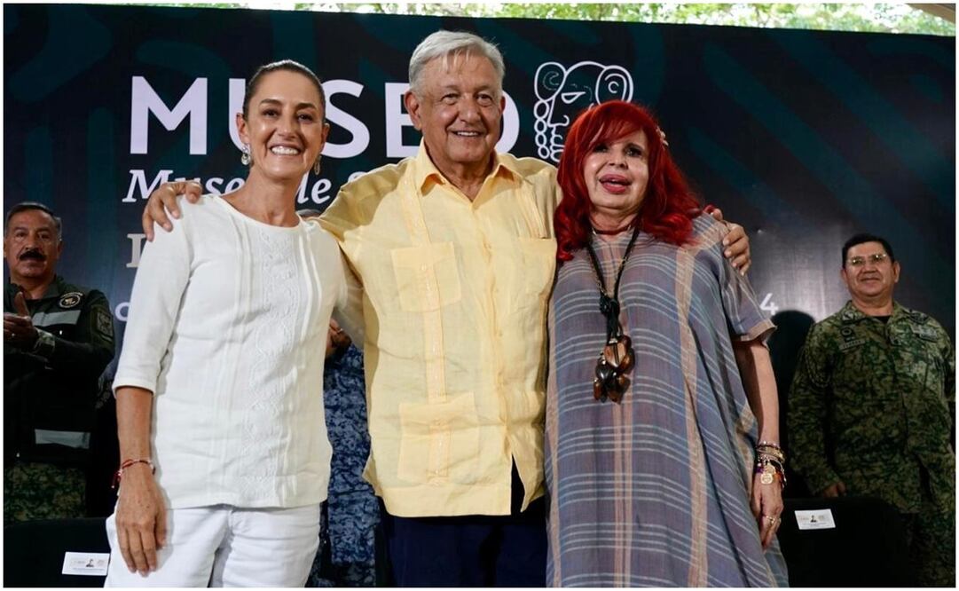 Claudia Sheinbaum, Andrés Manuel López Obrador y Layda Sansores. Foto: Especial