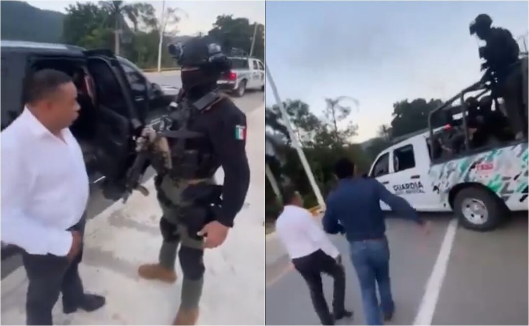 VIDEO: Alcalde de Huehuetlán, SLP, corre a Guardia Civil tras negarse a revisión de su camioneta. Foto: Captura de pantalla
