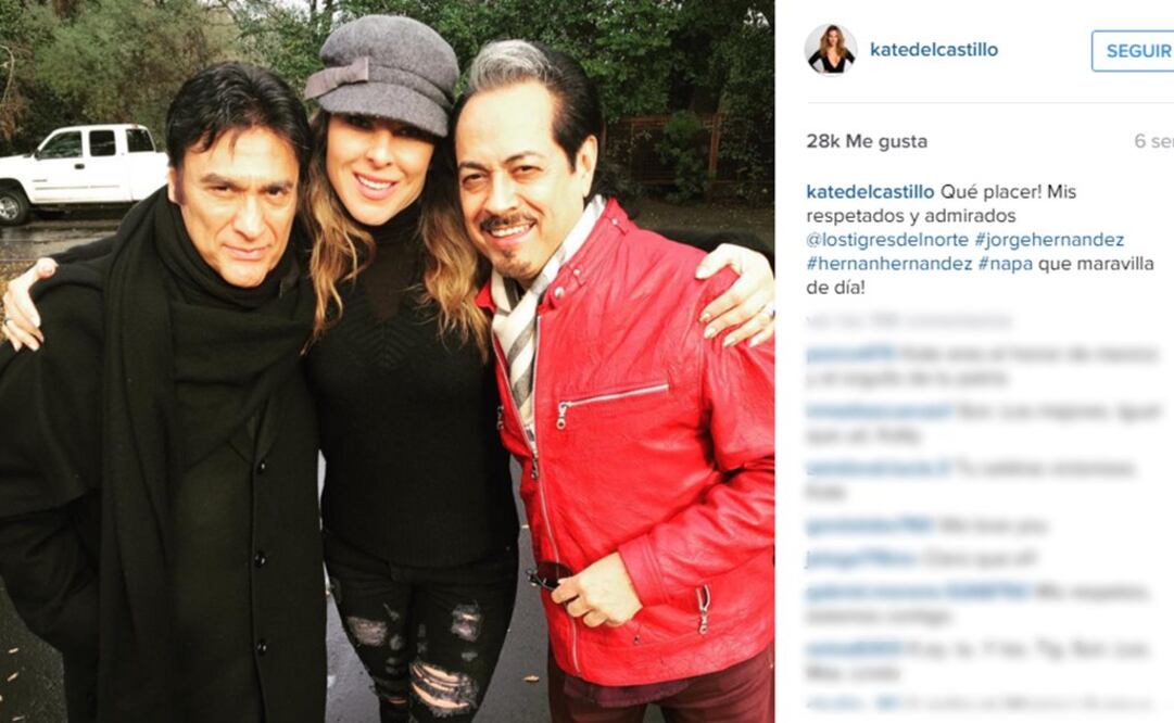 El grupo tiene una amistad con Kate Foto: Tomada del Instagram de Kate del Castillo