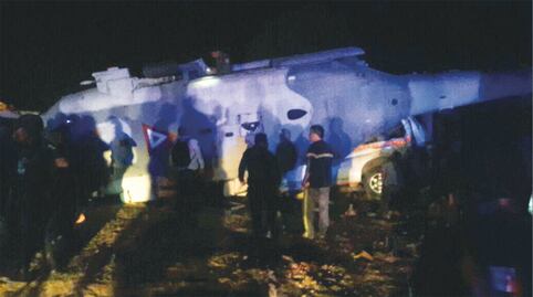 Cae helicóptero de Navarrete y Murat; salen ilesos