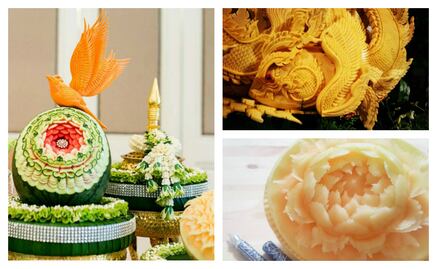 Asombroso grabado de frutas tailandés