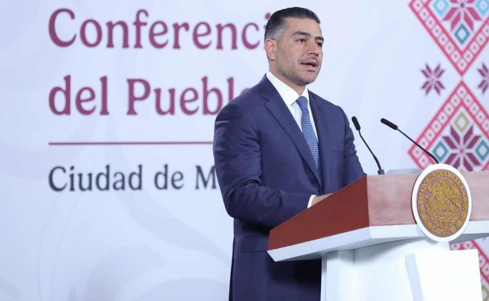 Omar García Harfuch, secretario de Seguridad y Protección Ciudadana (SSPC), descartó que la explosión de un coche en Coahuayana, Michoacán, el sábado pasado que dejó un saldo de cinco muertos y 12 heridos, sea un acto terrorista. Foto: Fernanda Rojas / EL UNIVERSAL