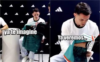 Álvaro Fidalgo reacciona con ilusión al ver la camiseta de la Selección Mexicana: “Ya veremos”