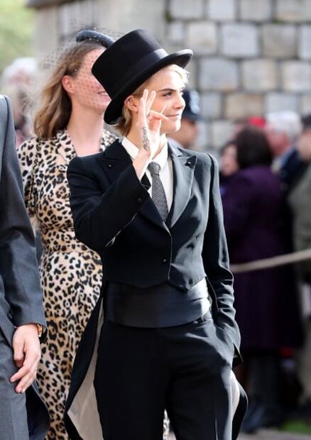 Cara Delevingne impacta en la boda de la princesa Eugenia de York y Jack Brooksbank