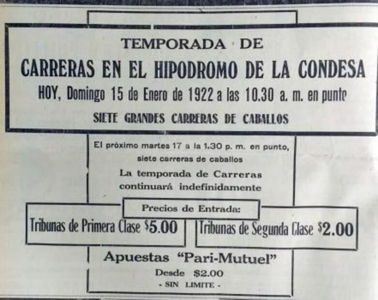 Cuando la Condesa era una pista de carreras para caballos