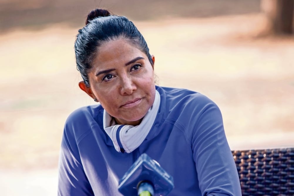 Alejandra Barrales, la candidata del PRD a la jefatura de Gobierno, corrió en la pista de El Sope en el Bosque de Chapultepec. (CAMILA MATA. EL UNIVERSAL)