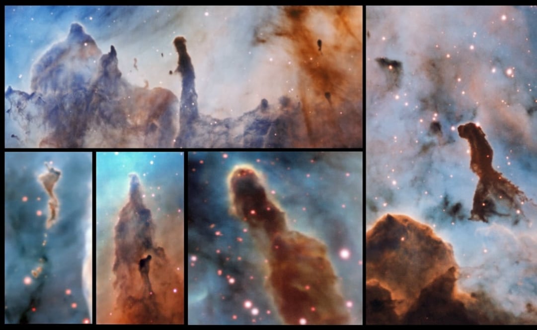 Las imágenes muestran estrellas masivas que destruyen las nubes de polvo y gas de las que nacen. (FOTO: EFE)