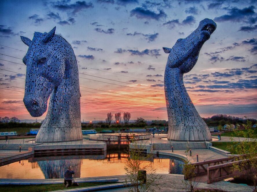 Los Kelpies representan caballos de agua de la mitología celta. (Foto: Ben Williams)