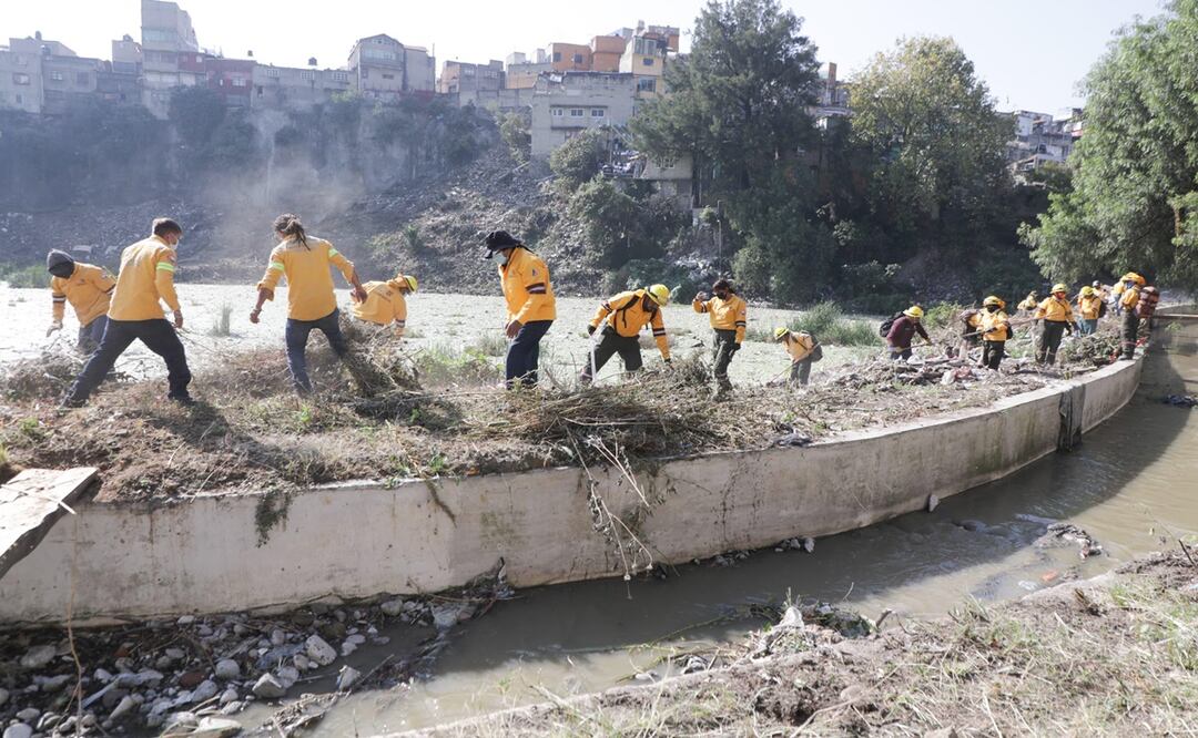 Inicia rehabilitación de la presa Río Becerra en Álvaro Obregón; limpieza y recuperación de espacios públicos. Foto: Especial