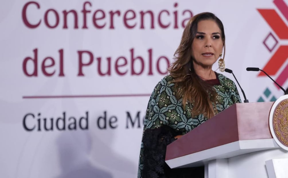 Mara Lezama, gobernadora de Quintana Roo durante la conferencia de prensa de la presidenta Claudia Sheinbaum desde Palacio Nacional (30/07/2026). Foto: Fernanda Rojas / EL UNIVERSAL