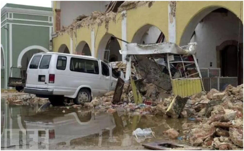 Dos grandes huracanes sobre Yucatán, Gilberto en 1988 e Isidoro en 2002. Foto. Especial