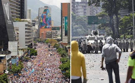 Policía bloquea marcha opositora en Caracas y comienzan choques