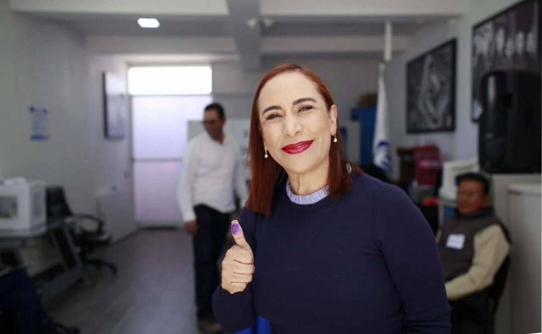 Adriana Dávila emite voto para elegir nueva dirigencia del PAN. Foto: Especial
