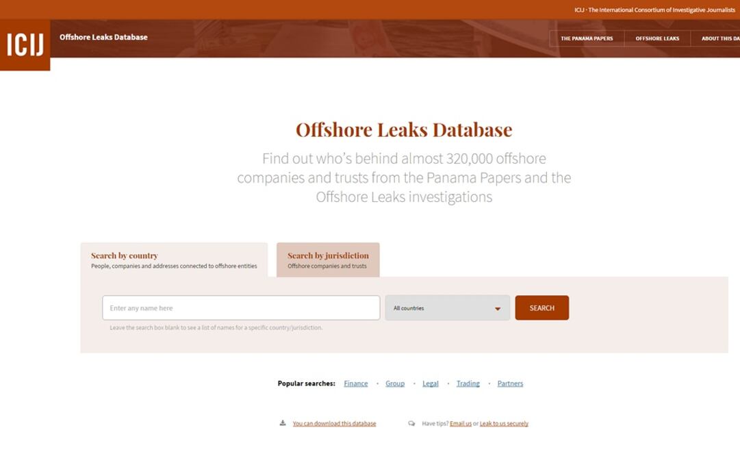 Foto: Captura de pantalla de offshoreleaks.icij.org