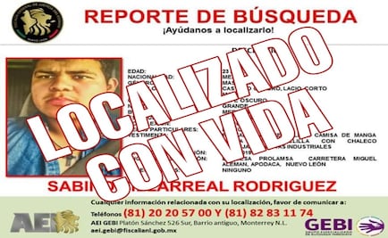 Localizan con vida a hijo de activista en el sur de Nuevo León