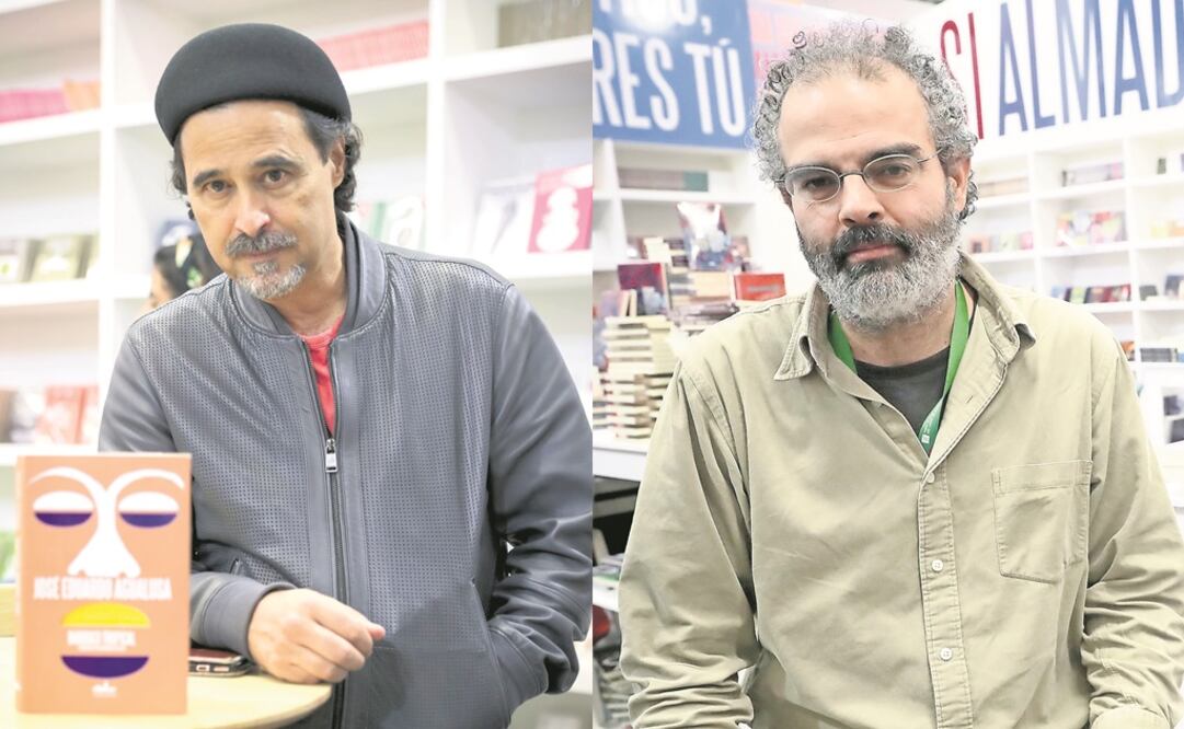 El escritor José Eduardo Agualusa (izq) es hijo de colonos blancos portugueses nacido en Angola. Gonçalo M. Tavares (der), nacido en África que vive en Portugal, dice que, para él, un libro son muchos libros (FOTOS: JUAN BOITES. EL UNIVERSAL)