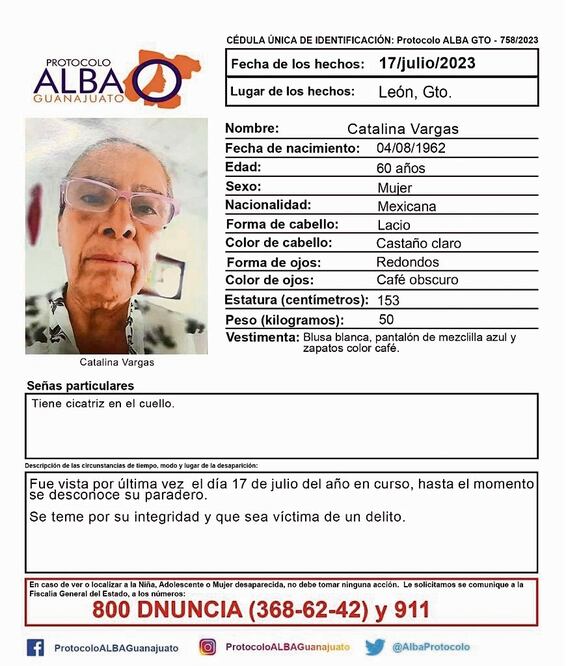 La madre buscadora, de 60 años, desapareció la tarde del 17 de julio. Foto: Especial