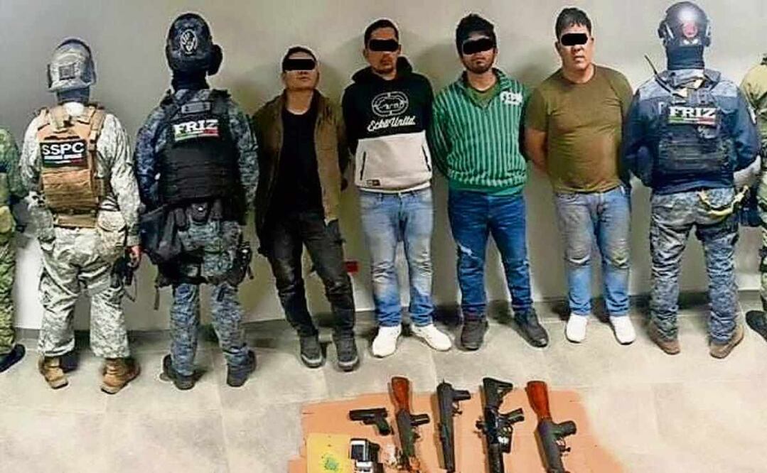 Los cuatro hombres detenidos tras el enfrentamiento en Fresnillo dijeron ser parte del Cártel Jalisco Nueva Generación 20 de enero. Foto: Especial