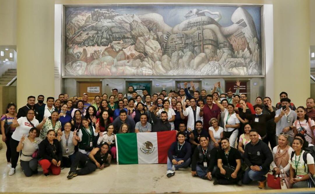 Contingente IMSS con destino a Guerrero. Foto: X @Tu_IMSS