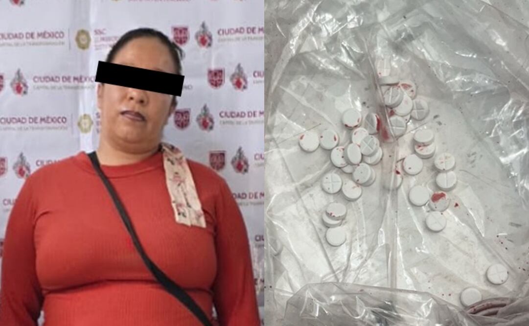 Mujer es detenida por intenta ingresar 58 pasillas psicotrópicas al Reclusorio Varonil Oriente (24/08/2025). Foto: Especial