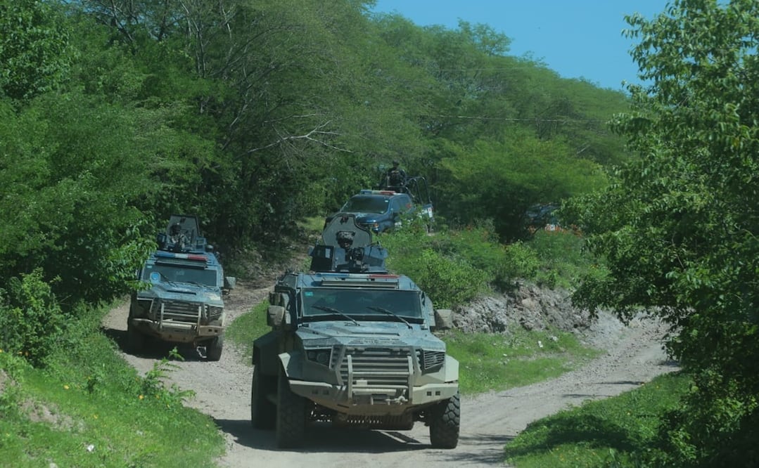 El Ejército, la Guardia Nacional y la Policía Estatal mantienen recorridos continuos en la sierra de Sinaloa municipio. Foto: Especial