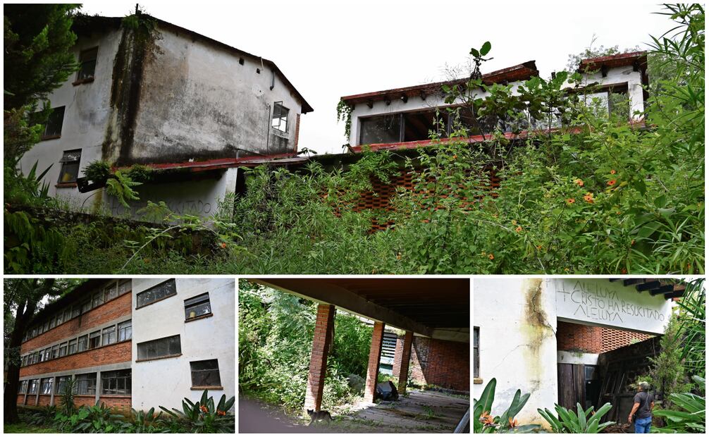 EL UNIVERSAL constató que el monasterio de Santa María de la Resurrección, en Morelos, que data de 1957, luce abandonado. Tiene grietas, humedad y techos derrumbados; las plantas silvestres amenazan con cubrirlo. Fotos: Justino Miranda | El Universal