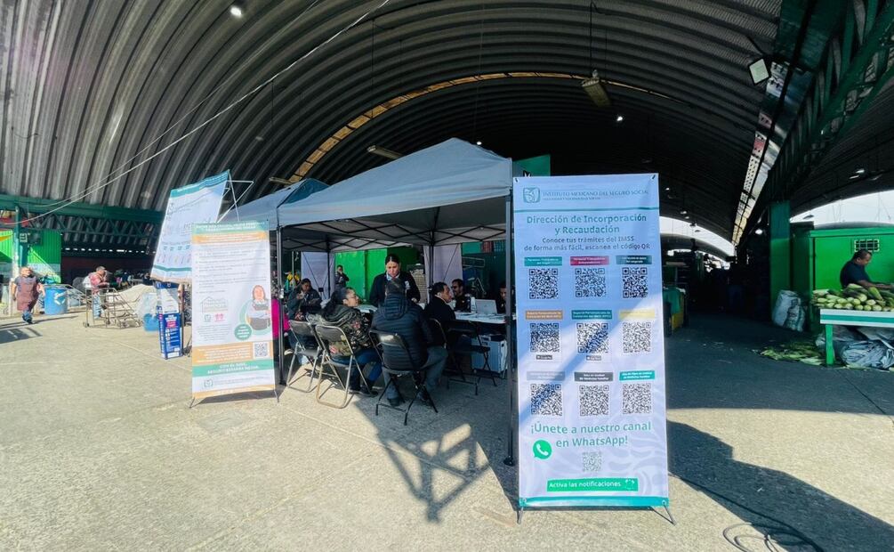 IMSS instala módulo de afiliación en la Central de Abastos de la CDMX (11/11/2025). Foto: Especial