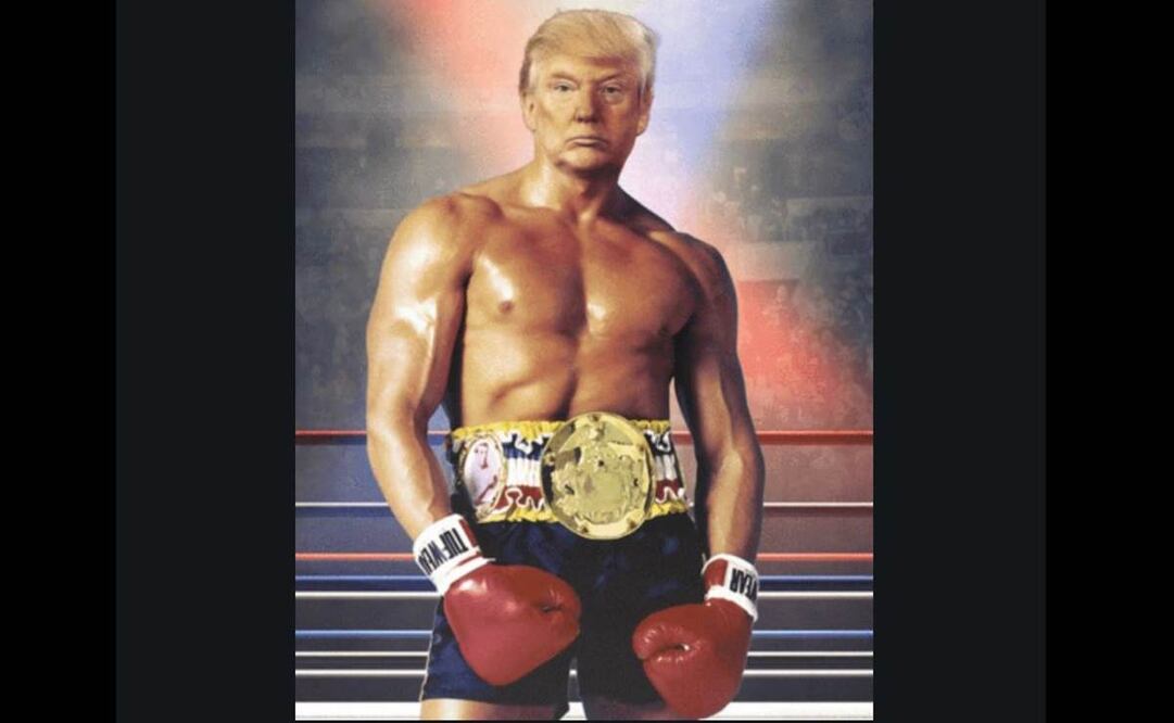 Donald Trump, un fajador en Twitter con el cuerpo de Rocky