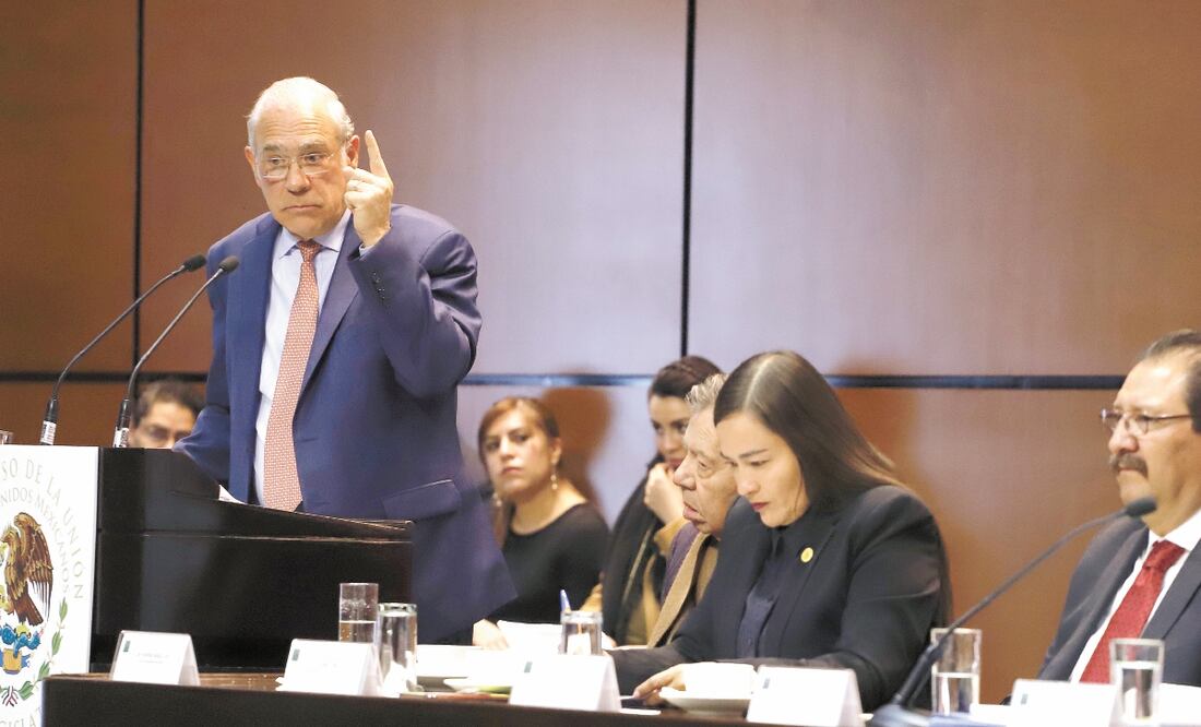 José Ángel Gurría, secretario general de la OCDE, señaló que mientras 82% de los hombres mexicanos están activos en el mercado laboral, casi 60% de las mujeres que tienen empleo trabajan de manera informal. Foto/BERENICE FREGOSO. EL UNIVERSAL