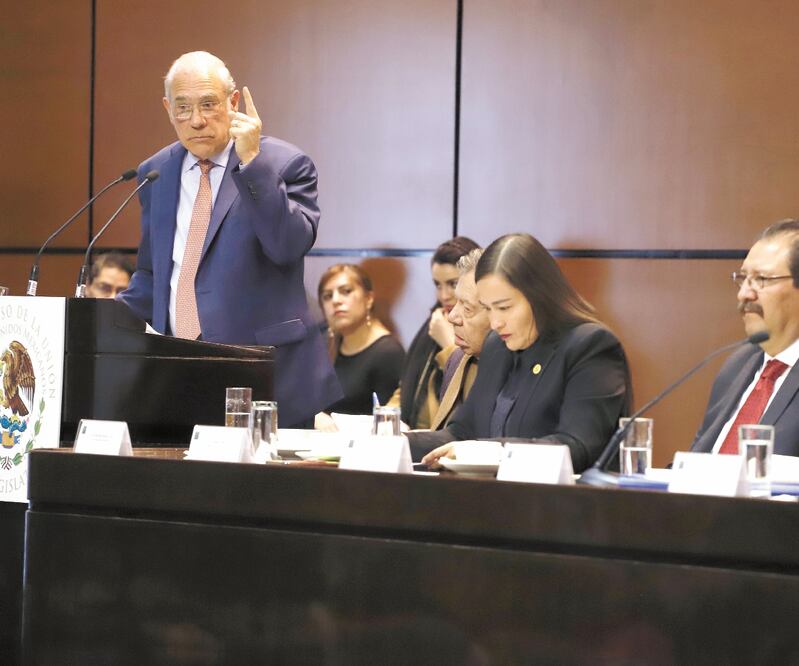 José Ángel Gurría, secretario general de la OCDE, señaló que mientras 82% de los hombres mexicanos están activos en el mercado laboral, casi 60% de las mujeres que tienen empleo trabajan de manera informal. Foto/BERENICE FREGOSO. EL UNIVERSAL